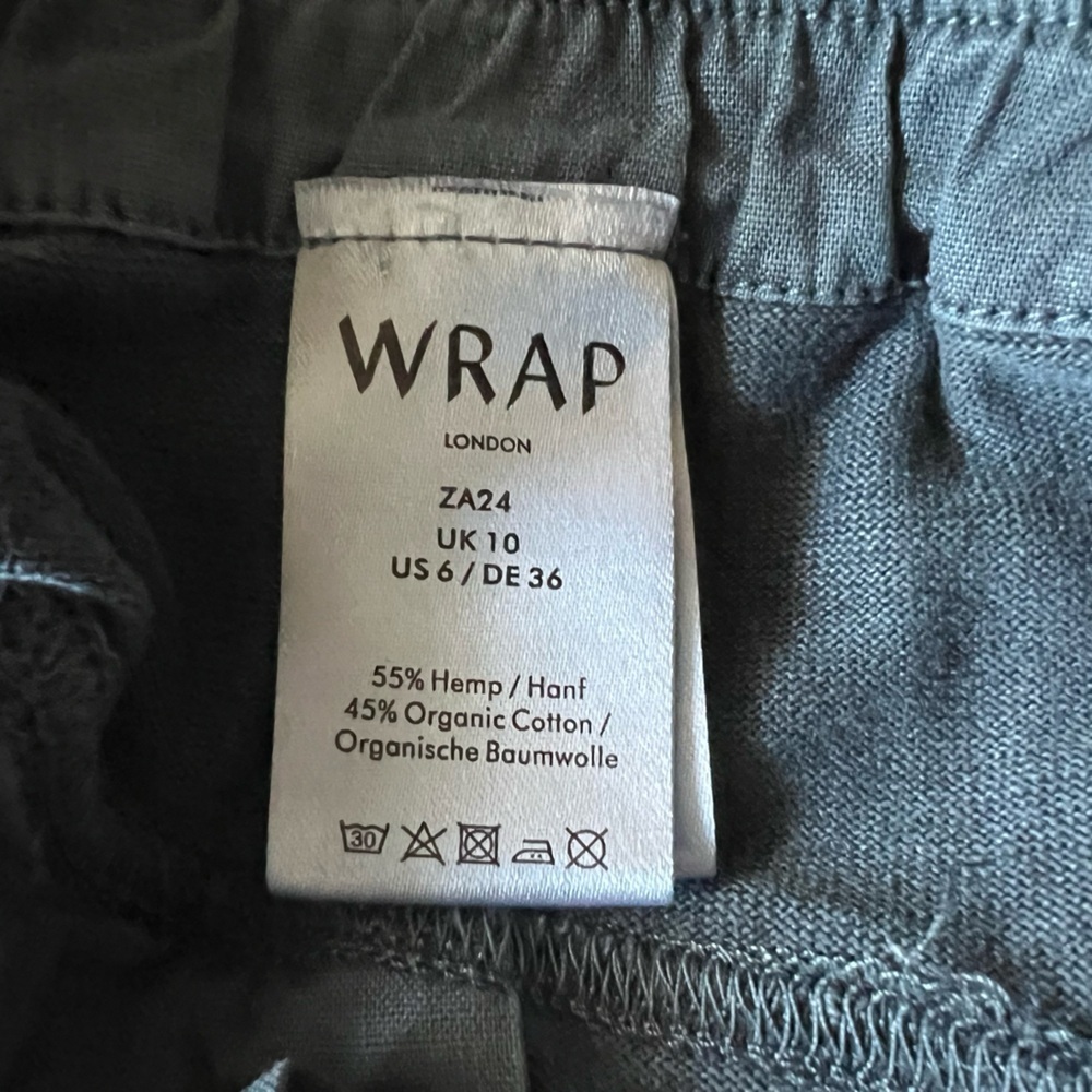 Wrap London Womens Drawstring Elastic Waist Hemp Organic Cotton Sz 6 Casual Pant - Picture 5 of 11